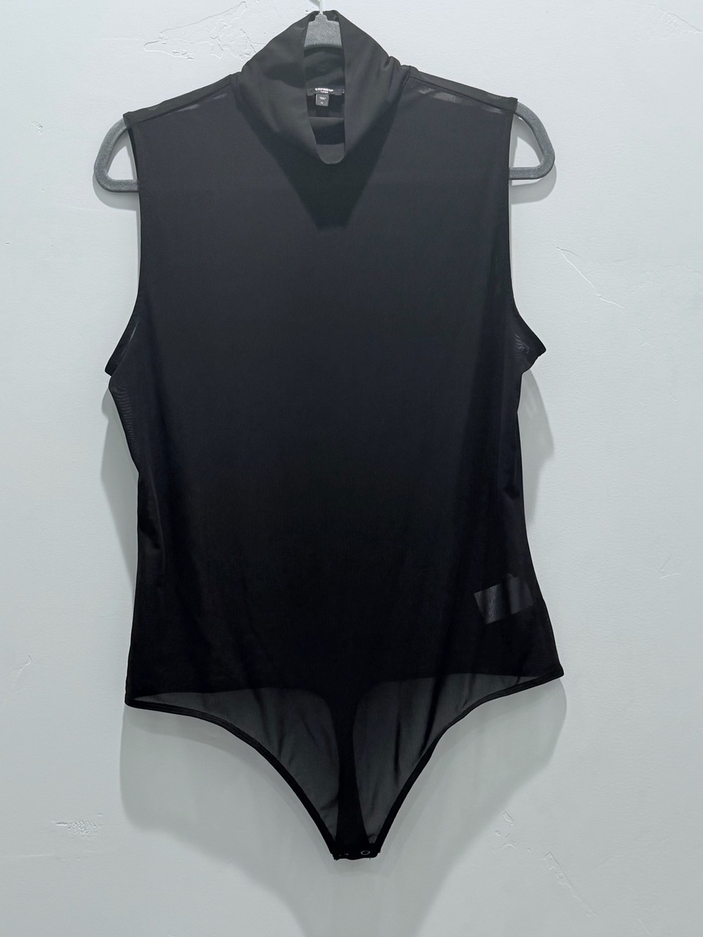 Sleeveless Black Turtleneck Bodysuit